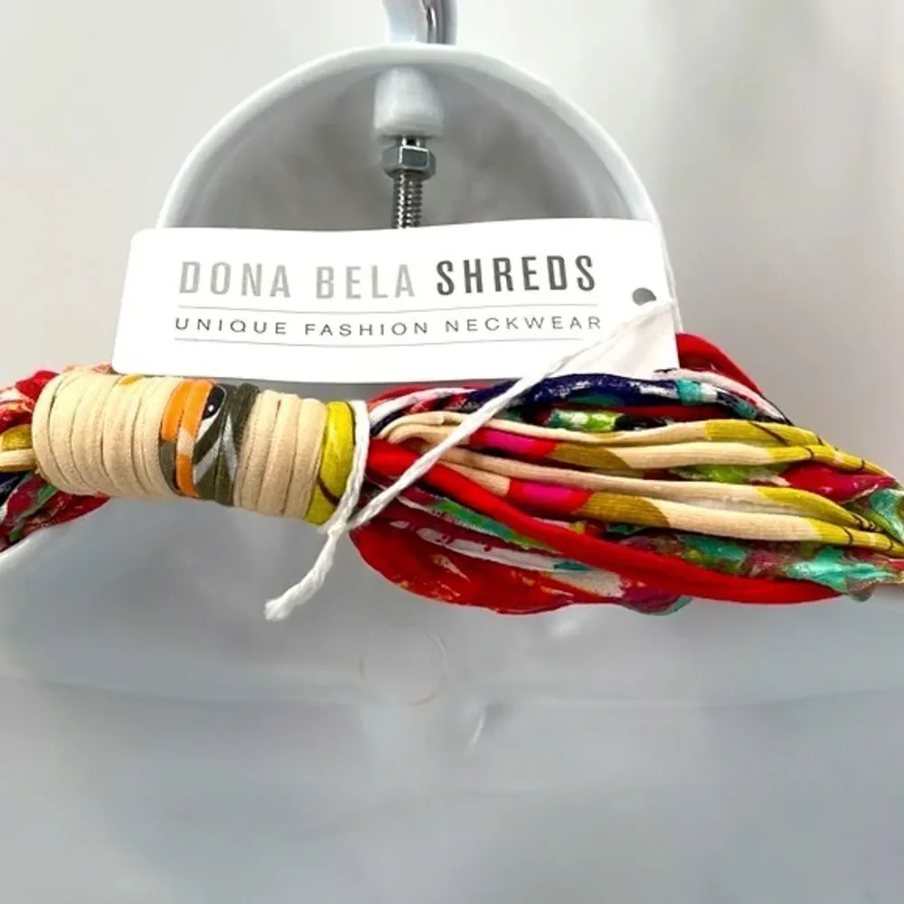 Dona Bela Shreds Shred Lite upcycled fabric necklace scarf boho jewelry NEW NWOT